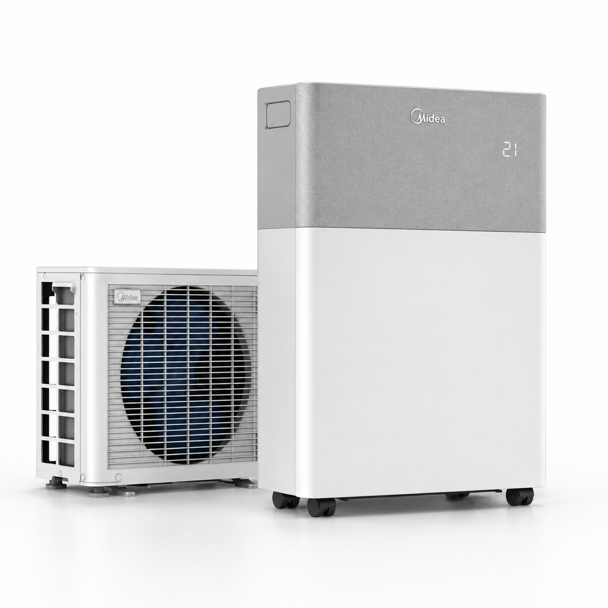 Midea PortaSplit – Pompe à chaleur mobile 4-en-1, Chauffage & Climatisation, 12000 BTU/3,5kW, WiFi, jusqu'à 42m²