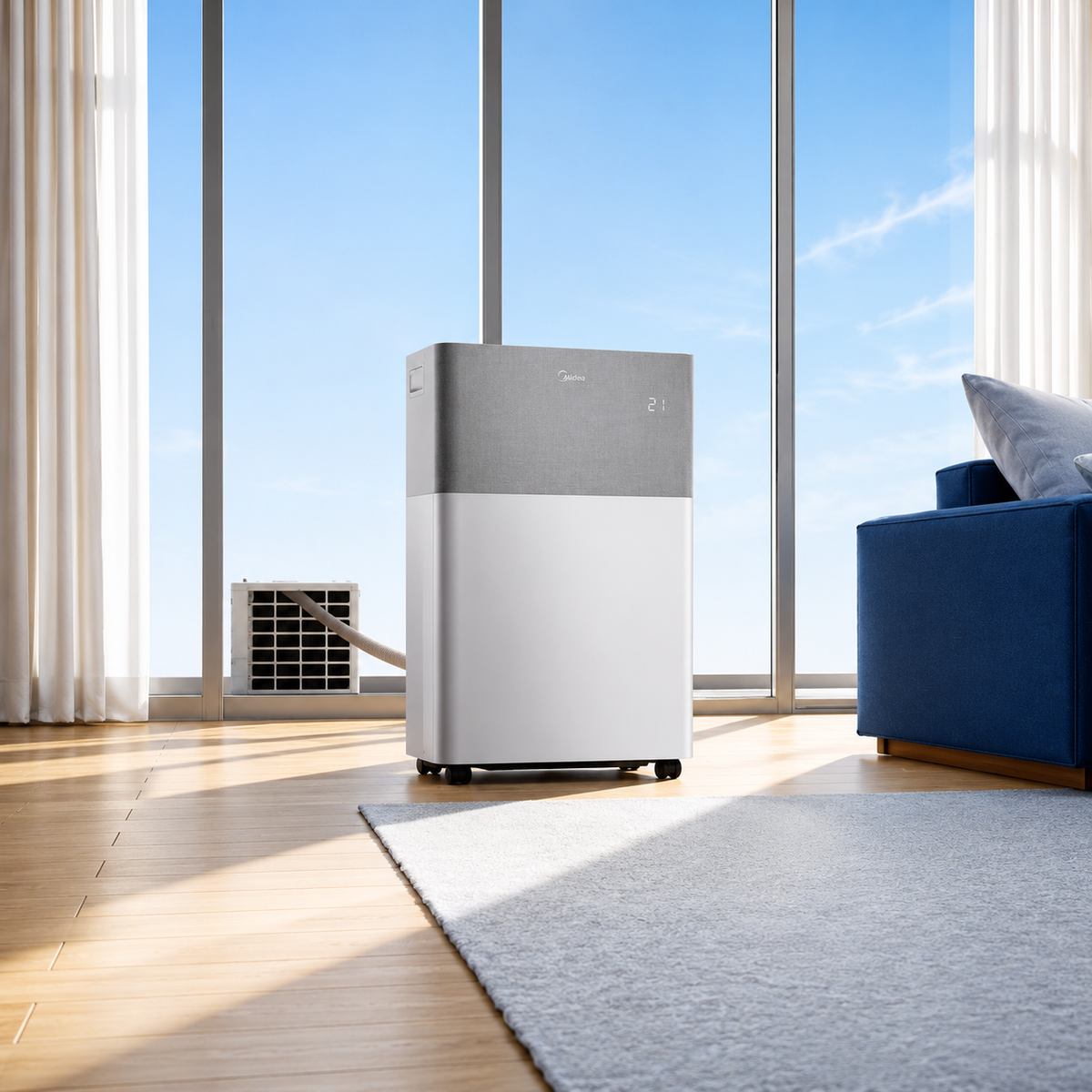 Midea PortaSplit – Pompe à chaleur mobile 4-en-1, Chauffage & Climatisation, 12000 BTU/3,5kW, WiFi, jusqu'à 42m²
